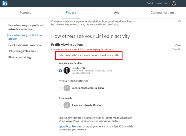 is linkedin private mode really private reddit